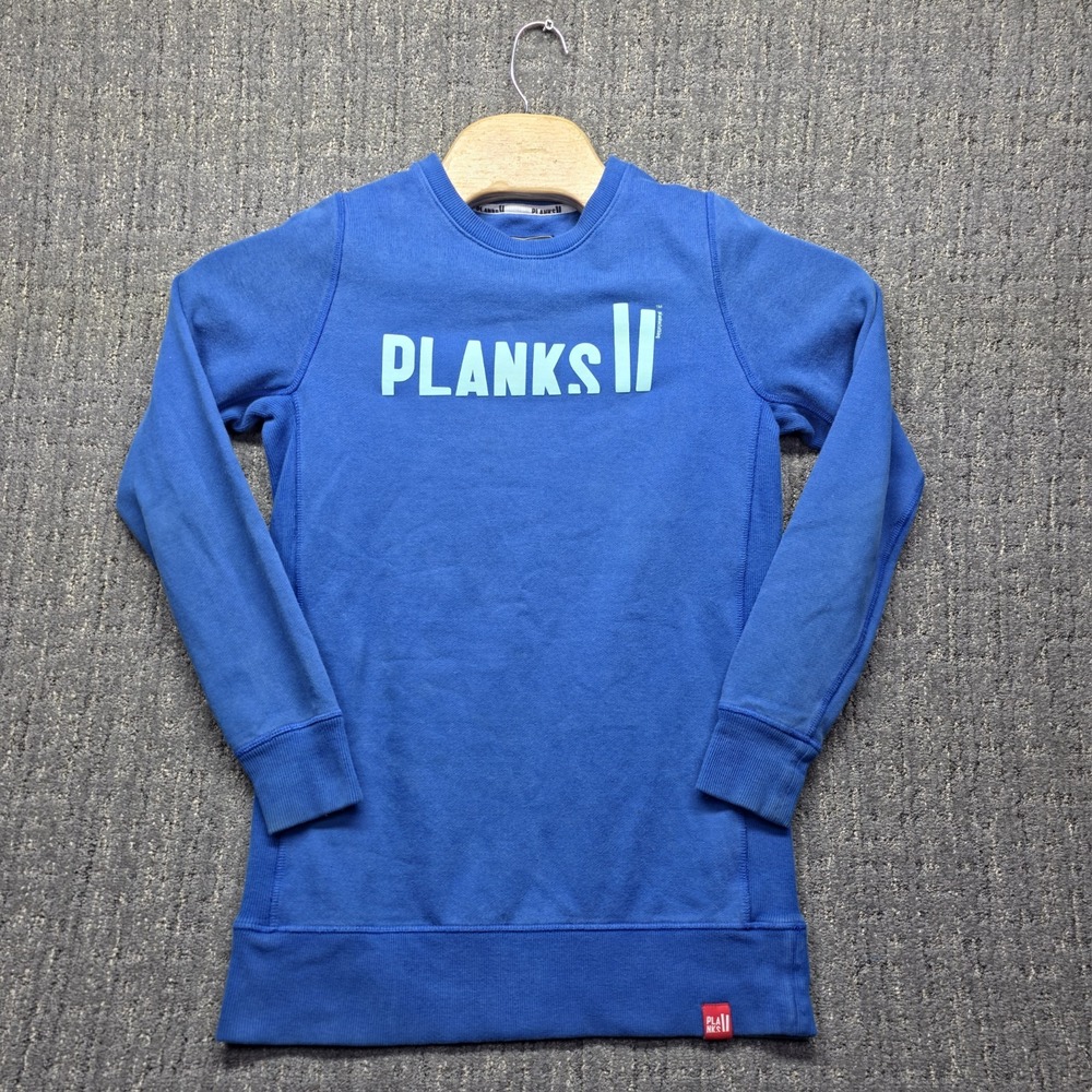Planks Clothing Ski Sweatshirt Women's Blue Crewneck‎ Jumper Size WX Fits M/L